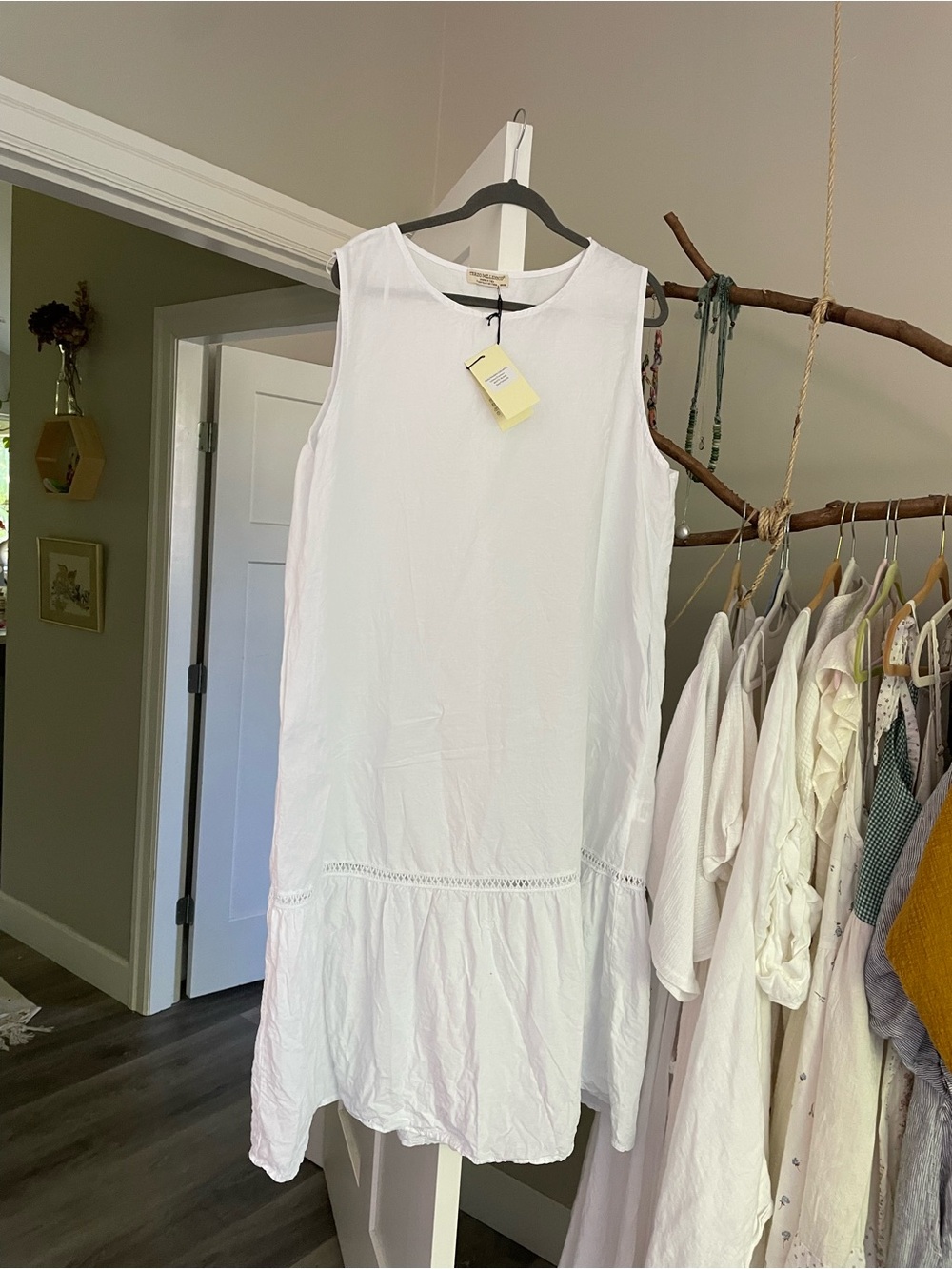 NWT Terzo millennio white linen blend  dress 2X